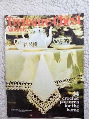 Treasure Chest Monthly Vol 1 No 4 Crochet Magazine 14 Patterns 1974 New English